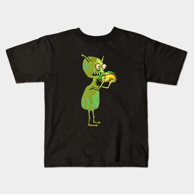 ALIEN TACO Kids T-Shirt by Micks Prints